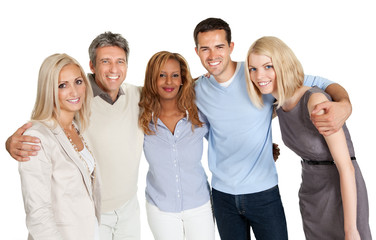 Obraz premium Group of happy people smiling isolated over white
