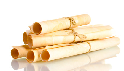 Many scrolls isolated on white