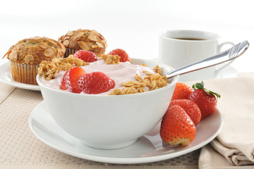 Organic strawberry yogurt