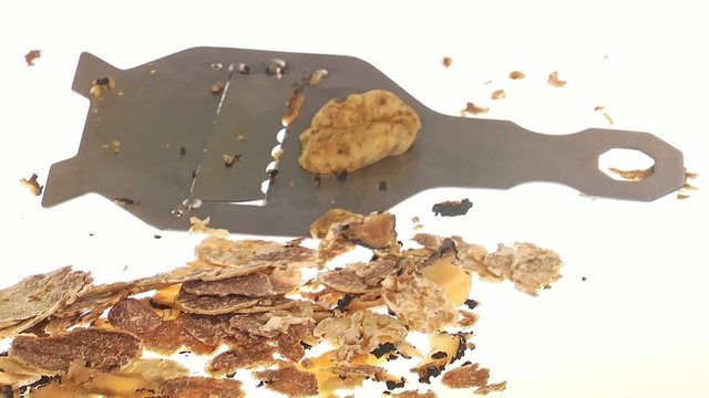 sliced black and white truffles