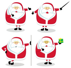 Four Santas in different positions