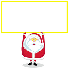 Cartoon Santa with copy space. Vector illustration
