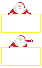 Smiling Santa with copy space showing thumbs up