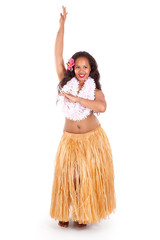 Young hula dancer posing