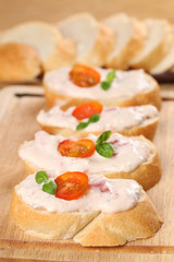 Sandwiches with tomato spread