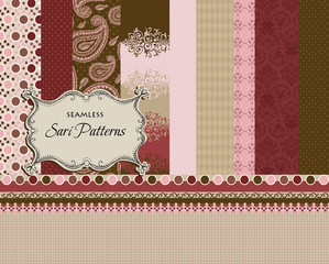 Sari Patterns with Matching Ribbons, Borders and Label