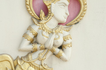 Native molding art on wall