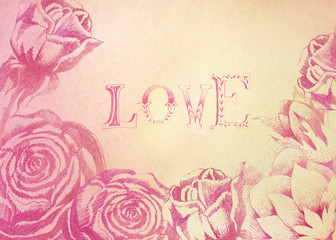 Fototapeta na wymiar Love Roses Card