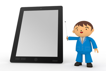 Tablet PC and businessman