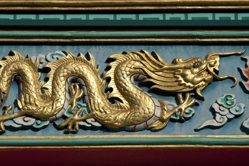 golden dragons in chinese style