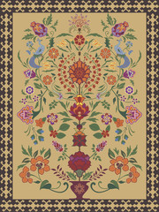 Carpet Design featuring traditional tree of life motif