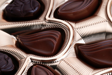 chocolates in foil box