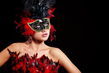 beautiful woman with mask