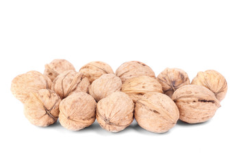 Some walnuts  isolated on a white background