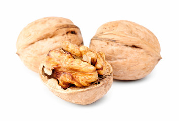 Walnuts  isolated on a white background
