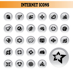 Vector collection of buttons with symbols