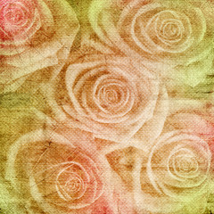 Vintage romantic background with roses