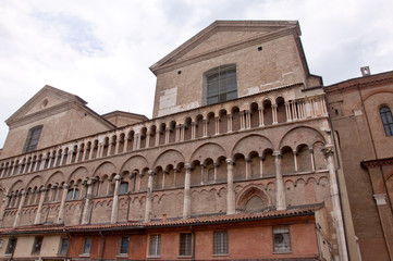 Fototapeta na wymiar The Duomo or cathedral in Ferrera Italy