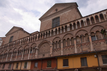 Fototapeta na wymiar The Duomo or Cathedral in Ferrara Italy