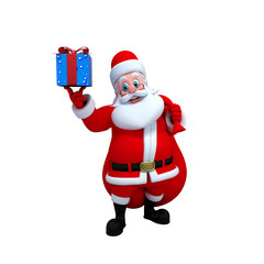 Happy Santa Claus with a lots of gifts.