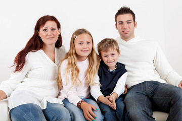 Happy family with their children