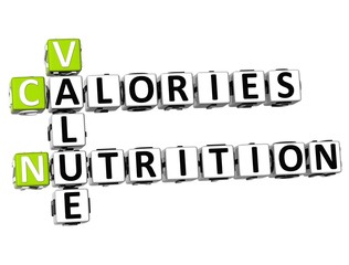 3D Value Calories Nutrition Crossword