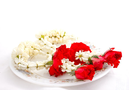 Thai Garland On White Background