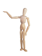 Showing wooden model (left hand)