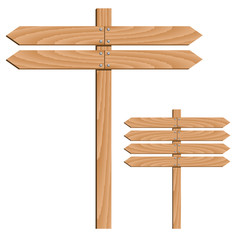 vector wooden direction arrows