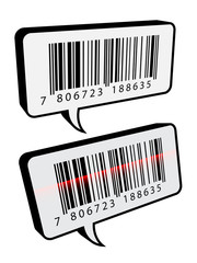 vector barcode speech bubbles