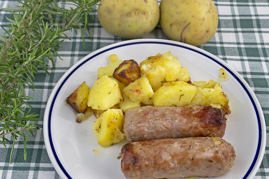 potatoes and sausages