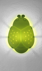 Wandleuchte grüner Käfer