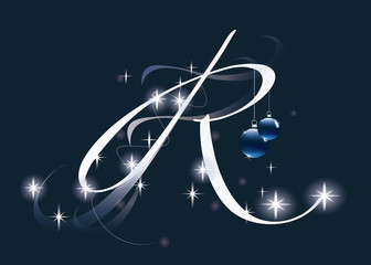 Decorative letter with decorations for Christmas design