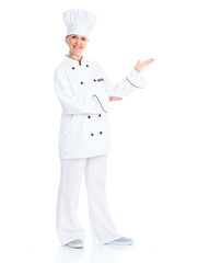 Beautiful professional chef woman.