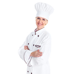 Beautiful professional chef woman.