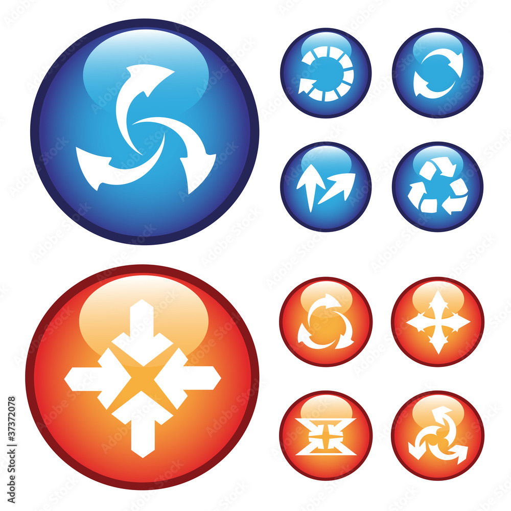 Poster vector buttons with arrows