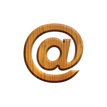 Arobase - Lettre en bois - alphabet