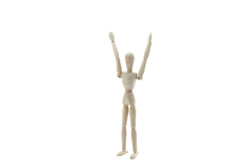 Wooden Manikin Doll Hands Up
