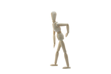 Wooden Manikin Doll Suffering From Back Pain