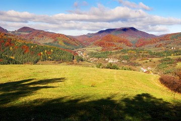 Fototapeta premium autumnal view from Strazovske Vrchy Slovakia
