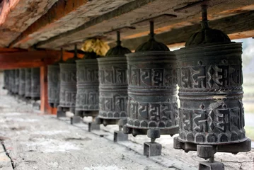 Photo sur Plexiglas Népal many prayer wheels