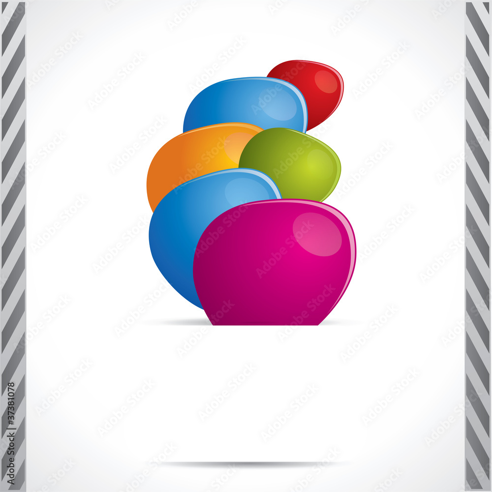 Poster abstract background with colorful bubbles and place for text