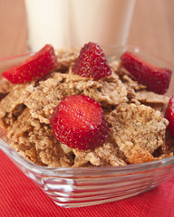 Bowl of cornflakes closeup