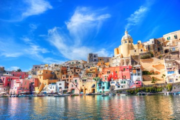 Procida, beautiful island in the mediterranean sea, Naples - obrazy, fototapety, plakaty