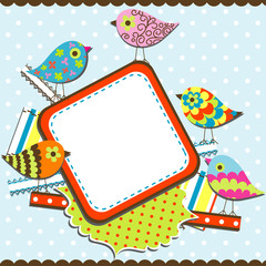 Template birthday greeting card, vector