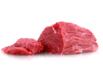 Cut of  beef steak on white. Isolated.