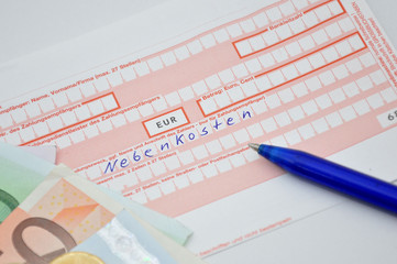 nebenkosten &uuml;berweisungstr&auml;ger