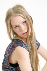 Fototapeta premium pretty girl isolated on white background