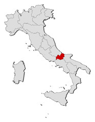Map of Italy, Molise highlighted