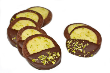 Weihnachtsplätzchen, Schwarz-Grün-Gebäck mit Pistazien